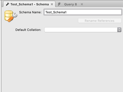 schema name settings for test schema on mysql