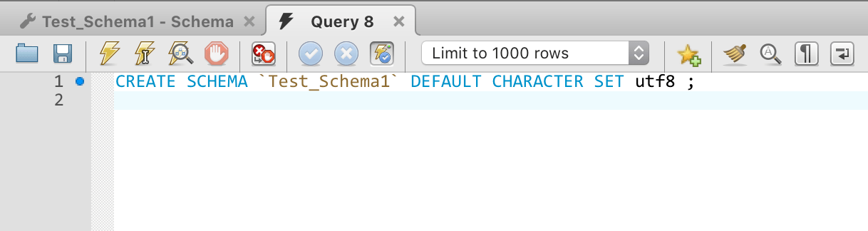 creating a schema in mysql query in SQL
