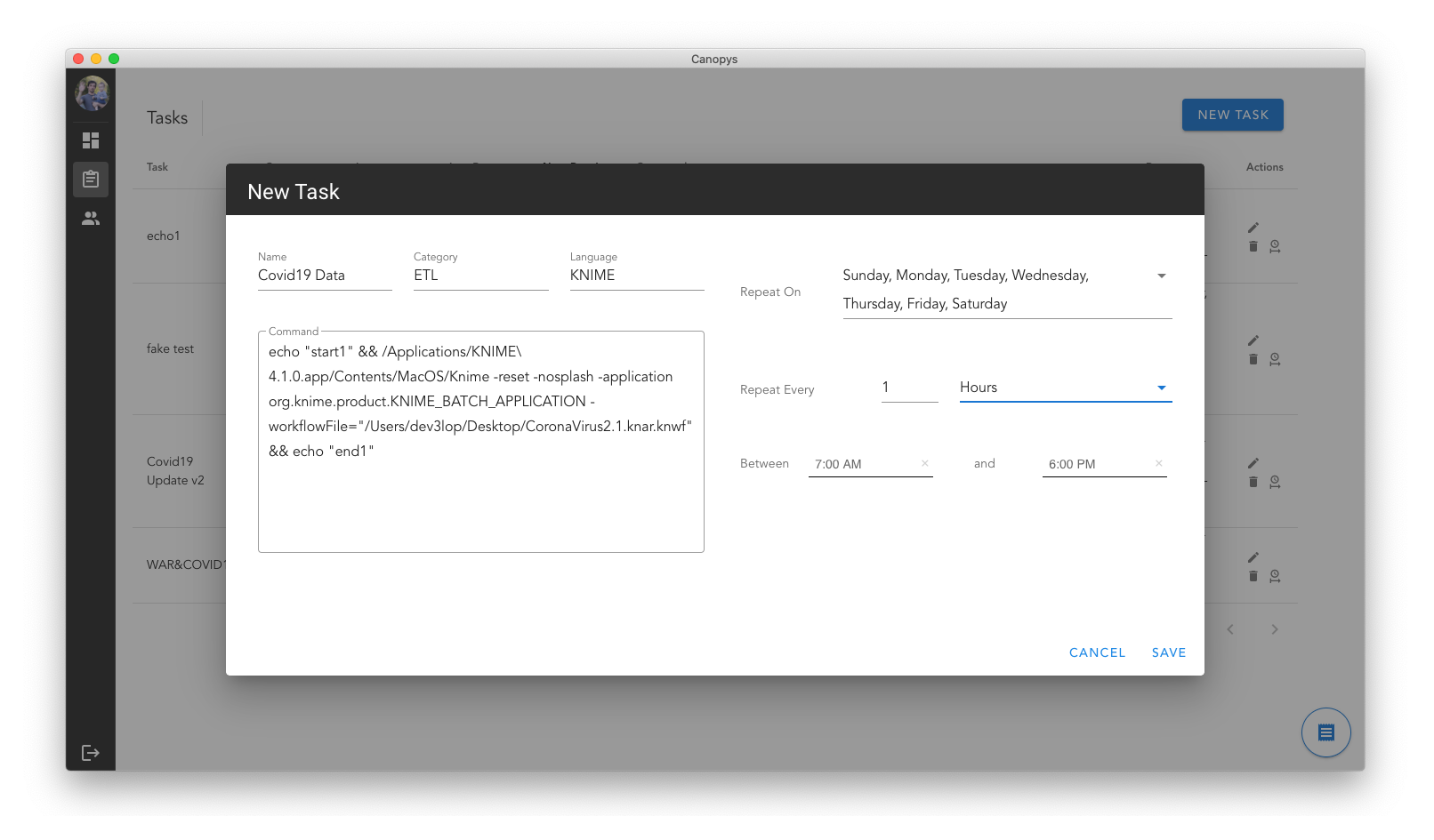 Canopys Task Scheduler desktop software by Dev3lop launch graphic