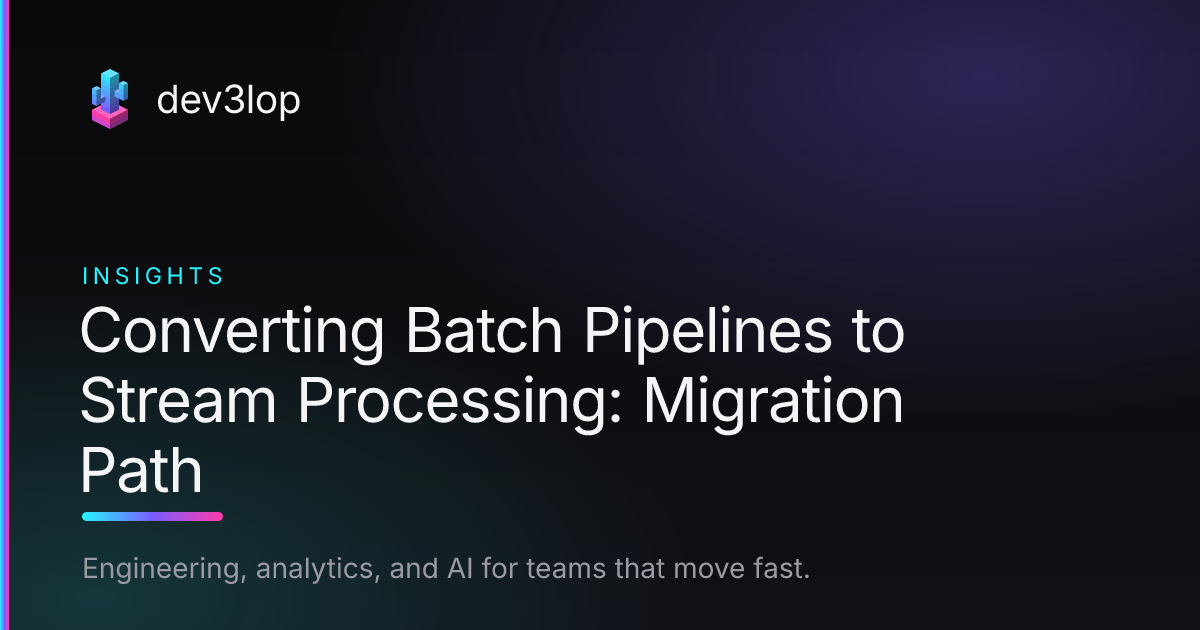 Migration Steam Pic Example Converting Batch Pipelines to Stream Processing: Migration Path | Dev3lop