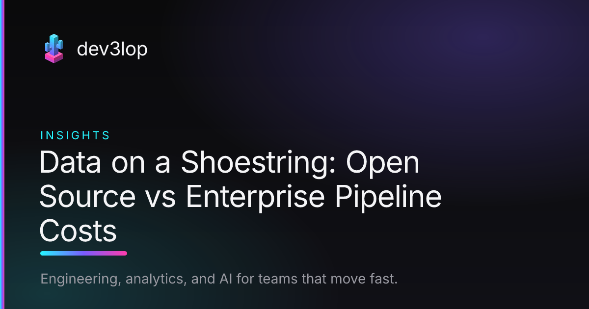Data on a Shoestring: Open Source vs Enterprise Pipeline Costs | Dev3lop