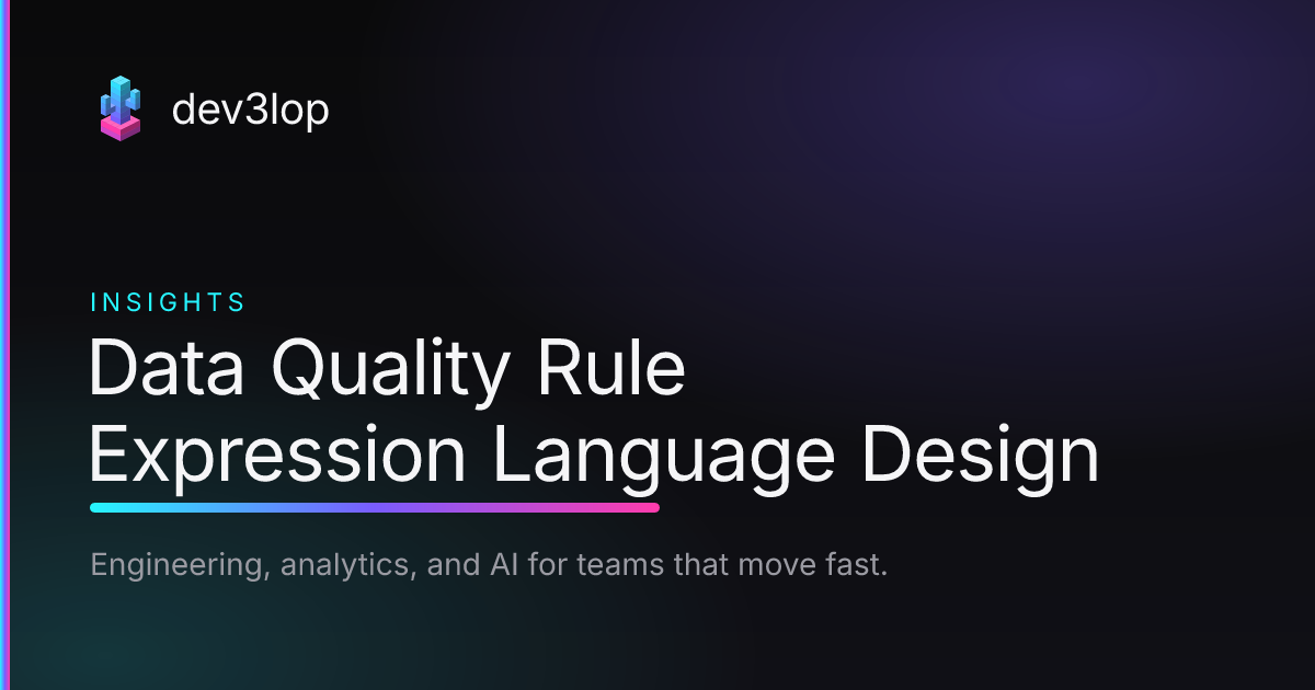 Data Quality Rule Expression Language Design | Dev3lop