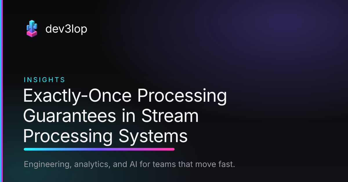 Exactly Once Processing Exactly-Once Processing Guarantees in Stream Processing Systems | Dev3lop