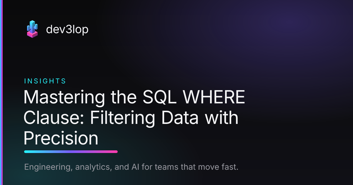 Mastering the SQL WHERE Clause: Filtering Data with Precision | Dev3lop