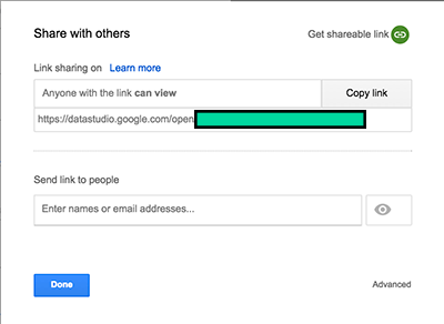 Embed Google Data Studio Share With Others Dialog Small For Mobile