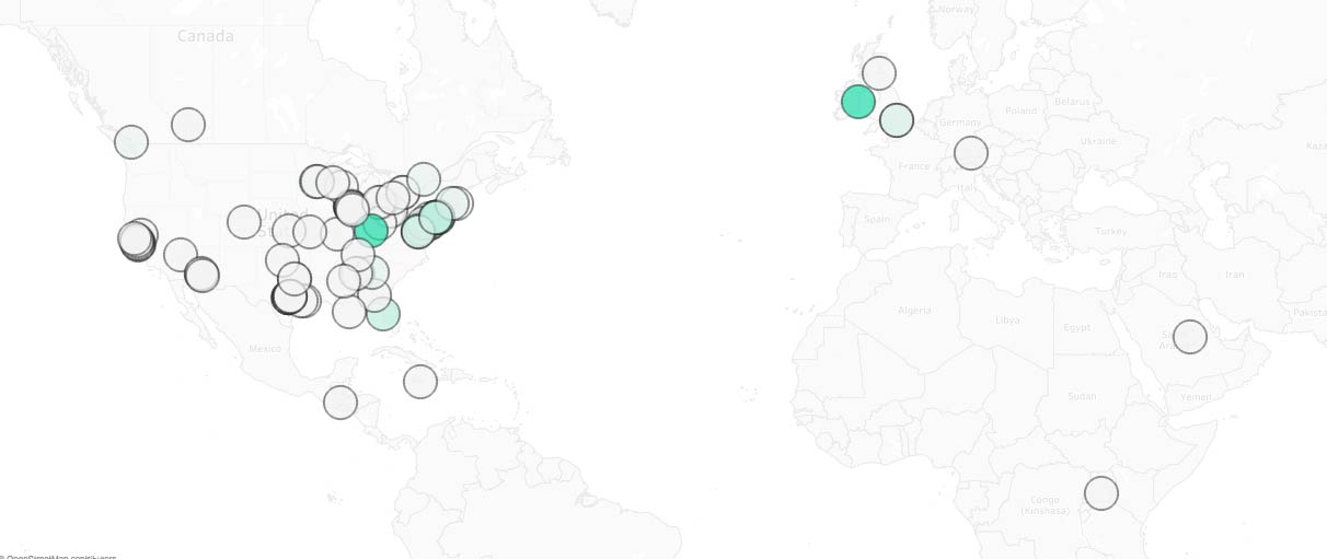 Tableau engagements on a tableau map