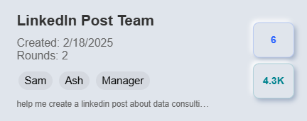 Screenshot 2025-02-18 161215 Trilex AI screenshot showing the team display